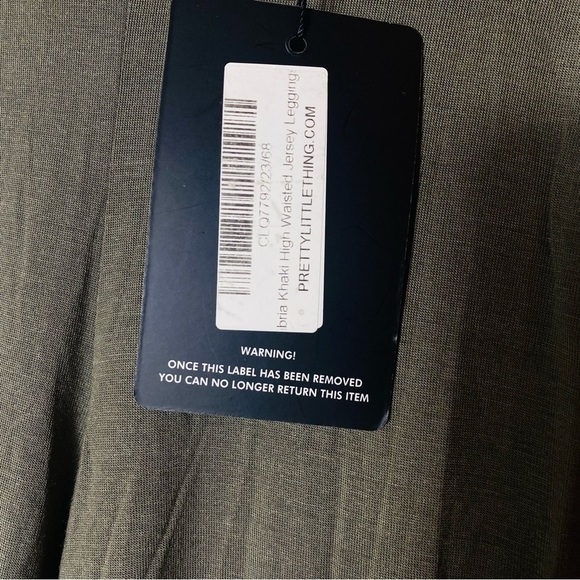 Pretty Little Thing Khaki High Waisted Jersey Legging NWT Size:2 - Picture 3 of 7